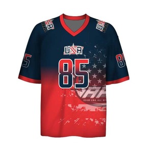 Nouveau style de maillot de football américain pour adultes, fabriqué au Pakistan, impression personnalisée par transfert thermique, logo sur le devant, uniforme à séchage rapide, OEM - Product Image 4