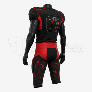 Conjunto de Uniforme de Fútbol Americano Personalizado, Jersey y Pantalones Acolchados Negros y Rojos, Ropa Deportiva de Equipo, OEM, ODM, Venta al Por Mayor - Product Image 5