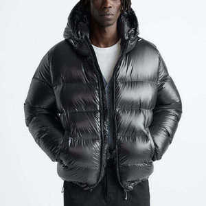 OEM Custom Glossy Puffer Jacket Hooded Waterproof Duck Down Winter Glossy Puffer Jacket Lightweight Warm Fashion <b>Bubble</b> <b>Coat</b> - Product Image 4