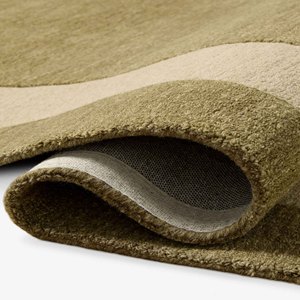 Luxury Olive Green Striped Hand Tufted Wool Rug Neutral Modern Area Carpet Minimalist Home Decor Custom Size Rug Living Room Rug - Product Image 4