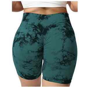 Shorts Deportivos de Cintura Alta con Efecto Levanta Glúteos, Secado Rápido, Sin Costuras, para Yoga y Fitness, con Colores Tie Dye y Cintura Elástica para Mujer - Product Image 1