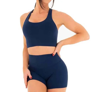 Luxury Women Seamless Sports <b>Bra</b> <b>Set</b> Backless Yoga Crop Top <b>Sexy</b> Comfortable Plus Size Fitness Wear OEM Europe - Product Image 3