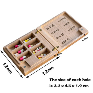 Organisateur hebdomadaire portable magnétique personnalisé écologique de pilulier en <span class=keywords><strong>bois</strong></span> - Product Image 2