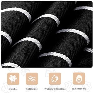 Unisex Adult Black White Striped <b>Kitchen</b> <b>Apron</b> with Pocket and Adjustable Neck Strap OEM Brand - Product Image 4