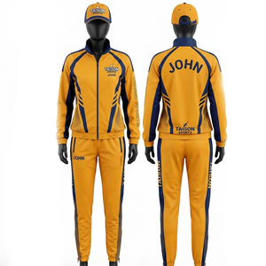 Women <b>Cricket</b> Tracksuit Premium 220 GSM Polyester Interlock Brown <b>White</b> Piping Panel Design Custom Logo Print Embroidery - Product Image 3