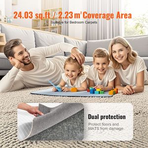 Tappetino Protettivo Antiscivolo a Doppia Superficie in Poliestere 2FT X 8FT, Cuscinetto per Tappeti Spesso 1/4 di Pollice, in PVC, Lunghezza Effettiva 7.875FT - Product Image 3
