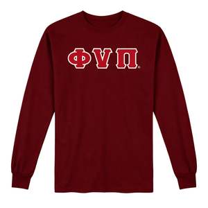 Maglietta a Maniche Lunghe con 3 Lettere Kappa Alpha Psi Old Skool Phi Nu Pi Marrone, Abbigliamento per Fraternità Greca con Design Vintage e Comfort - Product Image 4