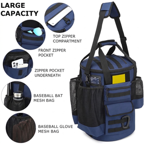 Sac à balles de baseball de grande capacité, poignée renforcée et sangle rembourrée, étui de rangement pour équipement d'entraînement pour équipes de baseball pour l'entraînement - Product Image 4