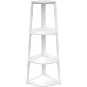 Libreria Angolare in Bambù a 4 Ripiani, Alta 47,2 Pollici, Scaffale Moderno a Scala Aperta per Ufficio e Soggiorno - Product Image 1