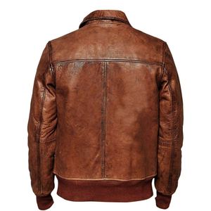 Chaqueta de invierno hecha a medida de alta calidad para hombre, chaqueta de cuero con cuello alto para invierno, precio al por mayor. - Product Image 3