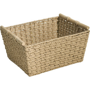 Juego de 2 Cestas tejidas de jacinto de agua con asas Solución de almacenamiento rectangular - Product Image 2