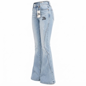 Pantalon en jean pour femme, style décontracté et mode quotidienne, OEM, en tissu denim de coton classique, coupe confortable et durable - Product Image 4