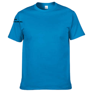 เสื้อยืดแขนสั้นสีดำสำหรับผู้ชาย ผ้าฝ้าย 100% ทรงปกติ สวมใส่สบาย คอกลม ผ้าเจอร์ซีย์ถัก สีพื้น ดีไซน์เรียบง่าย - Product Image 2
