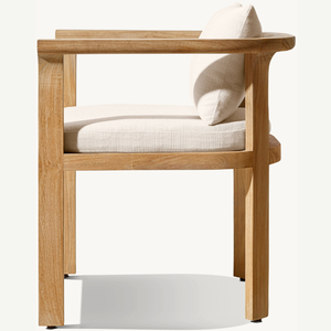 Chaise individuelle en teck durable avec accoudoirs, idéale pour l'extérieur, dotée d'un coussin en mousse confortable et de qualité supérieure – Offre spéciale - Product Image 2