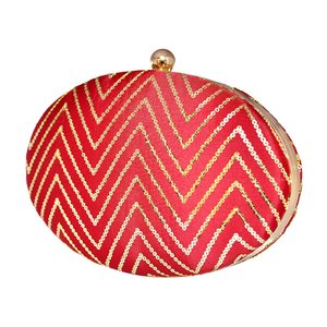 Red Embroidered Oval <b>Clutch</b> Bag Luxury <b>Wedding</b> Evening Handbag for Women Occasions - Product Image 3