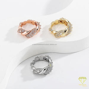 Bague à maillons torsadés en argent sterling 925 et diamants de laboratoire pour les détaillants de bijoux de luxe - Product Image 4