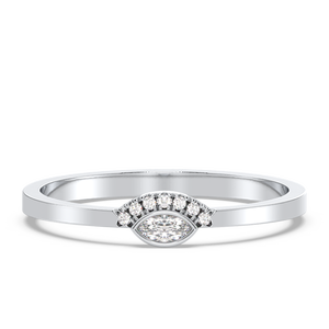 Bagues de fiançailles classiques REYES en argent sterling 925 avec moissanite taille marquise de 0,08 carat, design original, bijoux fins pour mariage - Product Image 1