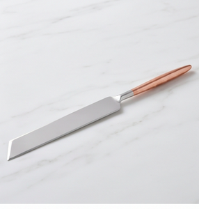 Ensemble de 2 spatules et couteaux à gâteau en acier inoxydable avec manche en cuivre, pour service et usage domestique - Product Image 3