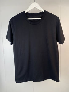 T-shirt en coton uni pour homme, tissu doux et respirant, manches courtes, col rond, vêtement décontracté pour impression, approvisionnement en gros - Product Image 2