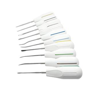 Kit de 10 Elevadores Dentales de Acero Inoxidable, Extractor de Dientes Curvo/Recto, Herramientas de Cirugía Oral, Instrumentos para Dentistas - Product Image 3