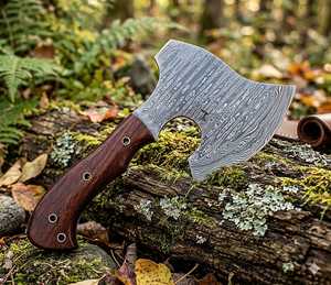 Hacha Vikinga Hecha a Mano OEM, Cabeza de Acero de Damasco, Mango de Madera, Personalizable, Herramientas de Caza y Camping, Uso en Supervivencia, 100% de Alta Calidad - Product Image 4
