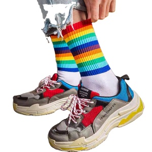 New rainbow Striped Pride <b>Socks</b> Sport Cotton <b>Socks</b> Student Pop Unisex rainbow <b>Socks</b> - Product Image 4