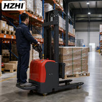 Fabricant chinois HZHI, gerbeur électrique à double levage de 1,5 tonne et 2,5 m avec châssis renforcé