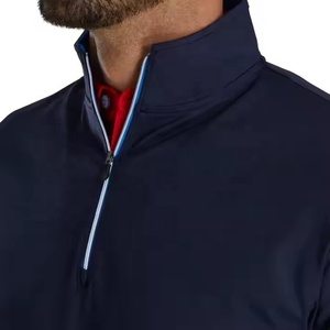 Pull de golf sport 1/4 à col zippé pour homme, col double couche, 100% coton molletonné, imprimé personnalisé, brodé, Street Wear - Product Image 6