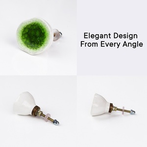 Pomo Redondo de Cerámica para Mueble, Diseño de Cristal Geode Verde, Tirador Contemporáneo para Cajón, Duradero - Product Image 4