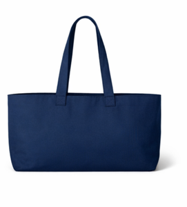 Custom logo <b>Large</b> capacity heavy duty Navy Blue Canvas Shopping <b>Tote</b> <b>Bag</b> With Long Handles For Daily Use - Product Image 1