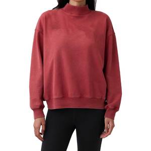 Pull-over col montant personnalisable pour femme, style streetwear, hiver, 100 % coton, doublure polaire, écologique, léger et respirant, vente en gros - Product Image 2