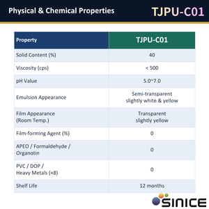 Résine polyuréthane cationique aqueuse SINICE TJPU-C01, spécialisée et fonctionnelle, pH 5.0-7.0, idéale pour l'impression jet d'encre sur surface - Product Image 3