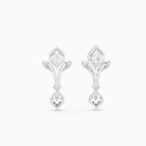 Pendientes de Flor con Diamantes de Corte Brillante Chapados en Oro Rosa de 14K, Diseño de Lazo con Perla de Agua Dulce, Clásicos, Modernos y de Lujo - Product Image 2