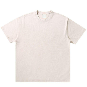 Camiseta de hombre con lavado ácido, oversize, desgastada, vintage, de algodón, casual, lisa, 200 gramos, corte holgado - Product Image 3