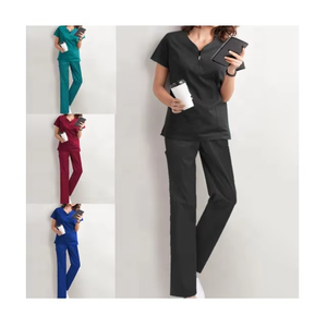 Unisex Soft Woven Rayon <b>Scrubs</b> Hospital-Grade Breathable for <b>Scrubs</b> Set Elasticity Custom Logo <b>Plus</b> <b>Size</b> Workwear Doctors - Product Image 1