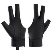 Gants de snooker prêts à être expédiés, gants de billard professionnels, respirants, trois doigts, vente en gros