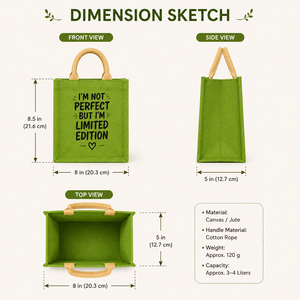 Sac fourre-tout mini en jute vert personnalisé AMANI, durable, écologique, réutilisable, pour cadeaux et emballages de courses, vente en gros - Product Image 2