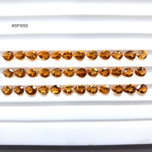 Meilleures ventes : Lot de pierres précieuses en vrac Citrine Madeira Ex2 de qualité 3A, forme poire, taille 5x4mm, total 10,97 carats, pierres orange dorées riches - Product Image 3