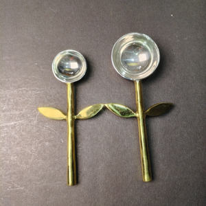 Cucharas Medidoras Elegantes con Diseño de Tallo de Flor en Tono Dorado, Cucharas de Té y Café con Mango de Hoja con Acabado de Latón Creativo para una Cocina de Lujo - Product Image 2