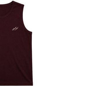 Camiseta sin mangas para hombre, color granate oscuro, diseño minimalista con logo, chaleco informal de verano, camiseta deportiva para gimnasio, entrenamiento, musculación, ropa deportiva de algodón - Product Image 4