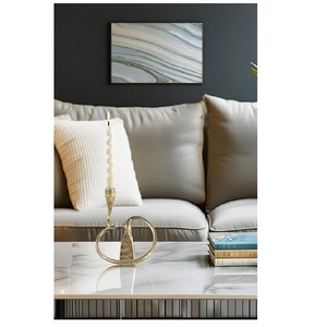 Support de bougie Orbit en laiton antique, finition dorée de luxe, porte-bougie en métal pour la décoration de la maison - Product Image 3