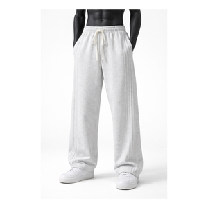 <b>Men</b> Wide Leg Sweatpants Pintuck Design Elastic Waist Drawstring Fleece <b>Lounge</b> <b>Pants</b> OEM Wholesale <b>Men's</b> <b>Pants</b> - Product Image 1