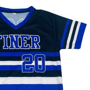 Camiseta Deportiva Casual de Manga Corta para Mujer, con Rayas Negras Finas, Azul y Blanco, Sublimada, de Poliéster, Corte Elegante - Product Image 4