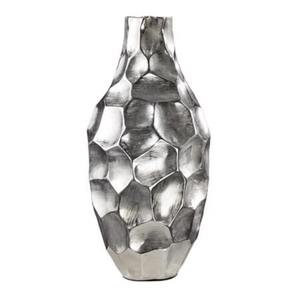 Vase à fleurs en argent texturé fait main, décoration pour la maison, salon, chambre, décoration intérieure moderne, vases, pot à fleurs - Product Image 1