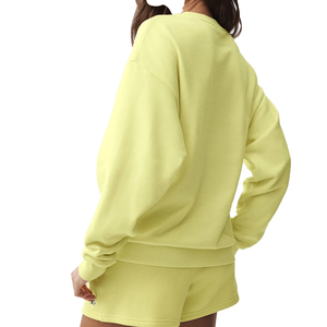Conjunto de Sudadera Oversize Personalizada y Pantalones Cortos de Felpa Francesa Amarillo Sol, Estilo Urbano Premium OEM - Product Image 2