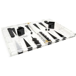 Custom Logo Acrylic <b>Backgammon</b> Board Game Luxury Transparent Lucite <b>Travel</b> Games <b>Set</b> Premium Family Party Acrylic <b>Backgammon</b> - Product Image 1
