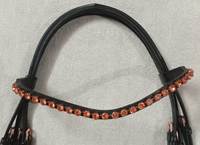 Harnais en cuir pour cheval avec rembourrage rose et strass or rose, qualité supérieure, fabricant et fournisseur d'équipements équestres.