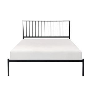 Letto matrimoniale con piattaforma in metallo nero con testiera angolare, 1 pz, mobili per camera da letto - Product Image 2