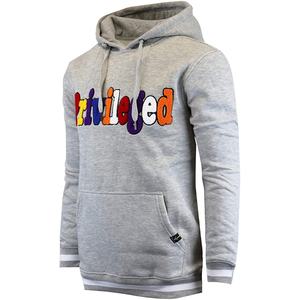 Pull-over thermique personnalisé pour hommes, broderie chenille, sweat à capuche, nouvelle poche imprimée numérique d'hiver, capuche teint en plaine - Product Image 1