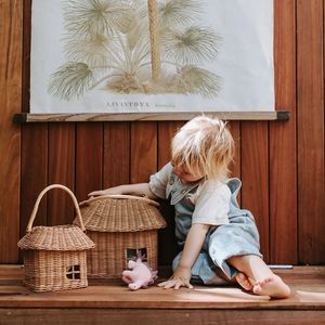 Hand-woven natural rattan kid <b>toy</b> <b>basket</b> kids fancy <b>baskets</b> playful storage hand bags good price - Product Image 5